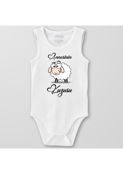 Organik Pamuk Annesinin Kuzusu Bebek Body Çıtçıtlı Zıbın Badi Kolsuz