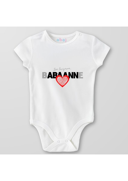 Organik Pamuk Seni Seviyorum Babaanne Bebek Body Çıtçıtlı Zıbın Badi Kısa Kol