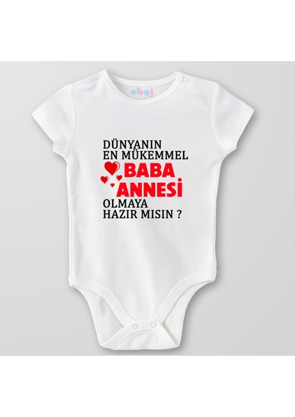 %100 Organik Pamuk Dünyanın En Mükemmel Babaannesi Olmaya Hazır Mısın? Bebek Body Çıtçıtlı Zıbın Badi Kısa Kol