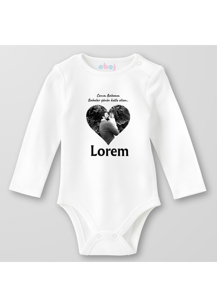 Organik Pamuk Canım Babam Doğum Günün Kutlu Olsun Bebek Body Çıtçıtlı Zıbın Badi Uzun Kol
