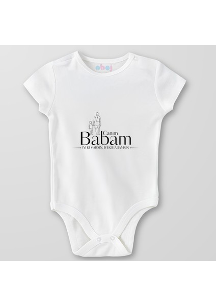 Organik Pamuk Canım Babam Iyi Ki Varsın Iyi Ki Babamsın Bebek Body Çıtçıtlı Zıbın Badi Kısa Kol