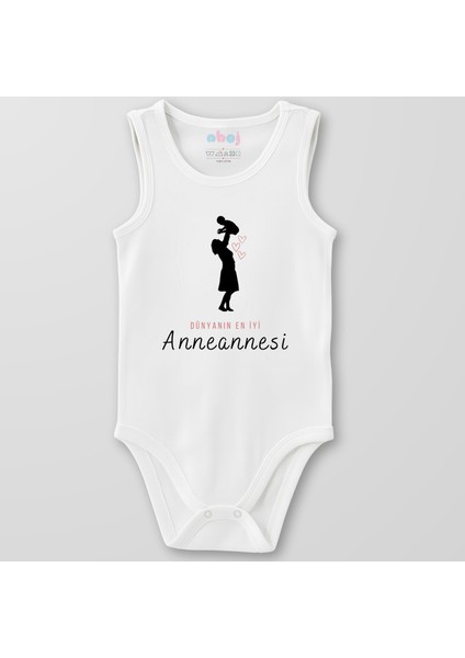Organik Pamuk Dünyanın En Iyi Anneannesi Bebek Body Çıtçıtlı Zıbın Badi Kolsuz