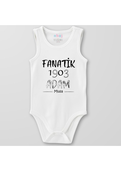 Organik Pamuk Fanatik 1903 Adam Bebek Body Çıtçıtlı Zıbın Badi Kolsuz