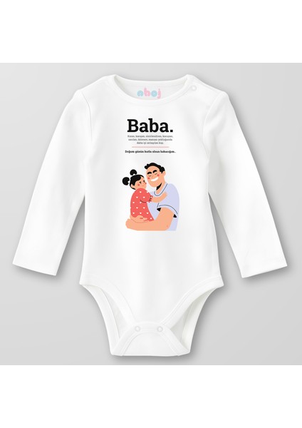 Organik Pamuk Baba Iyi Anlaşılan Kişi Bebek Body Çıtçıtlı Zıbın Badi Uzun Kol