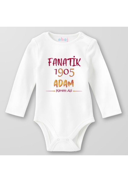 Organik Pamuk Fanatik 1905 Adam Bebek Body Çıtçıtlı Zıbın Badi Uzun Kol