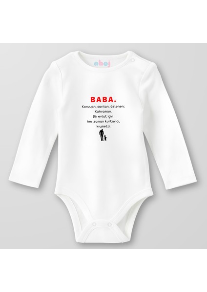 Organik Pamuk Baba Koruyan Sarılan Özlenen Bebek Body Çıtçıtlı Zıbın Badi Uzun Kol