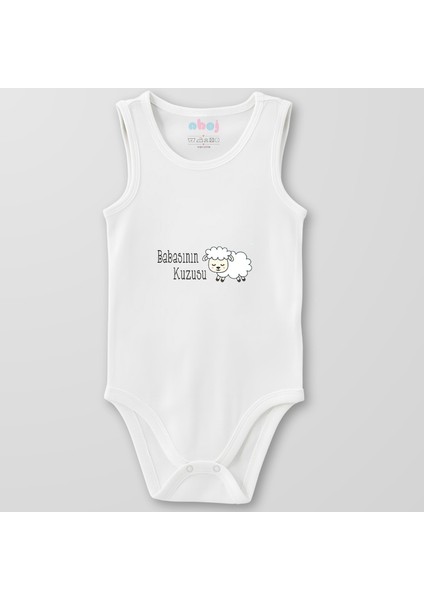 Organik Pamuk Babasının Kuzusu Bebek Body Çıtçıtlı Zıbın Badi Kolsuz