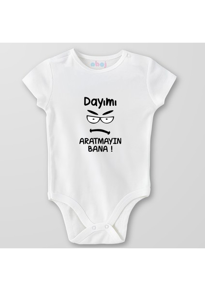 Organik Pamuk Dayımı Aratmayın Bana Bebek Body Çıtçıtlı Zıbın Badi Kısa Kol
