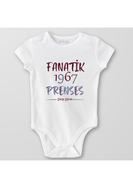 Organik Pamuk Fanatik 1967 Prenses Bebek Body Çıtçıtlı Zıbın Badi Kısa Kol
