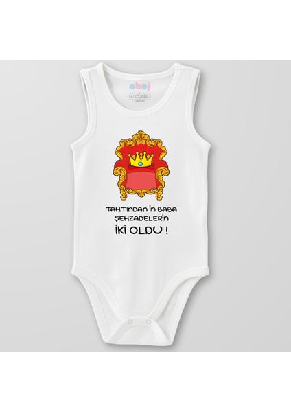 Organik Pamuk Tahtından In Baba Şehzadelerin Iki Oldu Bebek Body Çıtçıtlı Zıbın Badi Kolsuz