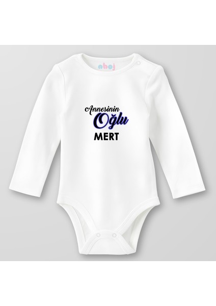 Organik Pamuk Annesinin Oğlu Bebek Body Çıtçıtlı Zıbın Badi Uzun Kol