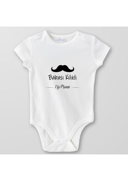 Organik Pamuk Babası Kılıklı Bebek Body Çıtçıtlı Zıbın Badi Kısa Kol