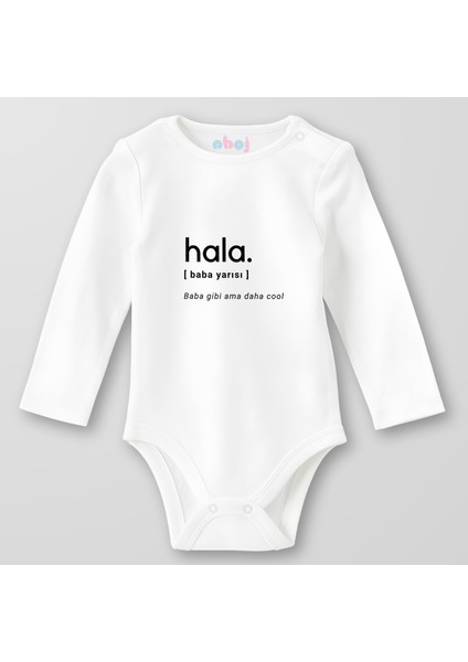 Organik Pamuk Hala Baba Yarısı Bebek Body Çıtçıtlı Zıbın Badi Uzun Kol