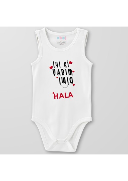 Organik Pamuk Iyi Ki Varım Dimi Hala Bebek Body Çıtçıtlı Zıbın Badi Kolsuz