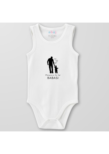 Organik Pamuk Dünyanın En Iyi Babası Bebek Body Çıtçıtlı Zıbın Badi Kolsuz