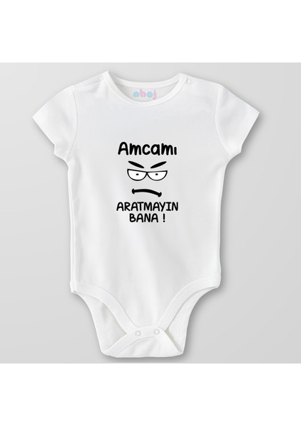 Organik Pamuk Amcamı Aratmayın Bana Bebek Body Çıtçıtlı Zıbın Badi Kısa Kol