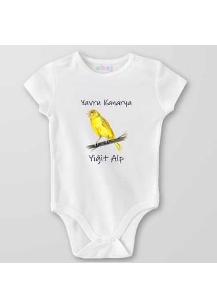 Organik Pamuk Yavru Kanarya Bebek Body Çıtçıtlı Zıbın Badi Kısa Kol