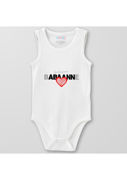 Organik Pamuk Seni Seviyorum Babaanne Bebek Body Çıtçıtlı Zıbın Badi Kolsuz