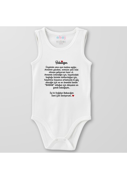 Organik Pamuk Evimizin Yeni Reisi Bebek Body Çıtçıtlı Zıbın Badi Kolsuz