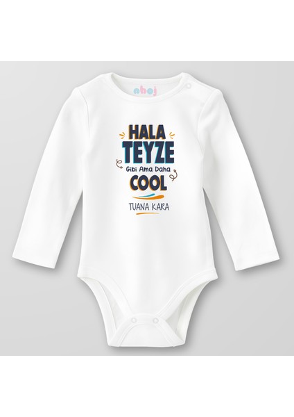 Organik Pamuk Hala Teyze Gibi Ama Daha Cool Bebek Body Çıtçıtlı Zıbın Badi Uzun Kol
