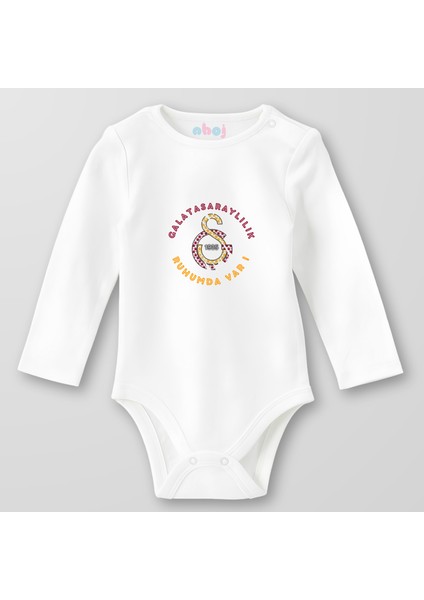Organik Pamuk Galatasaraylılık Ruhumda Var Bebek Body Çıtçıtlı Zıbın Badi Uzun Kol