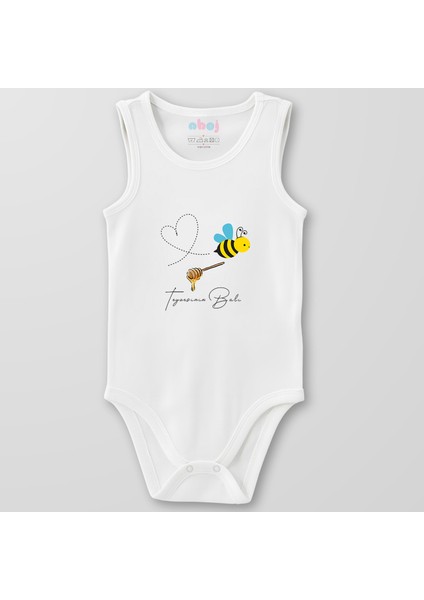 Organik Pamuk Teyzesinin Balı Bebek Body Çıtçıtlı Zıbın Badi Kolsuz