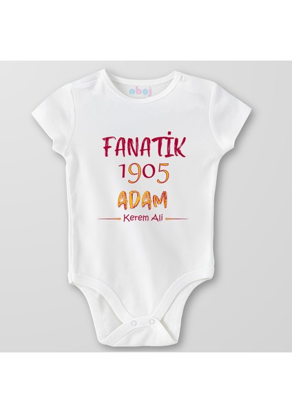 Organik Pamuk Fanatik 1905 Adam Bebek Body Çıtçıtlı Zıbın Badi Kısa Kol