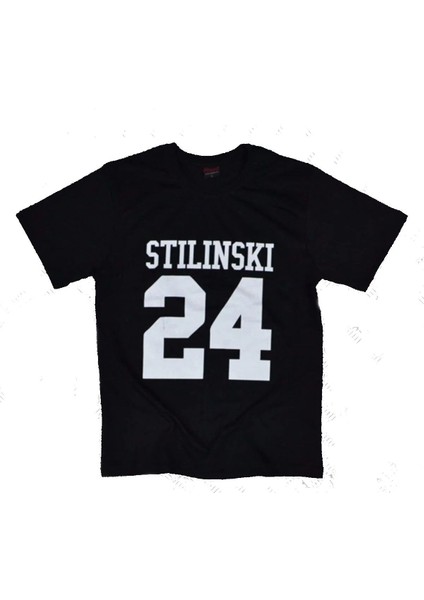 Unisex Siyah Teen Wolf - Stilinski 24 Baskılı %100 Pamuk Baskılı T-Shirt
