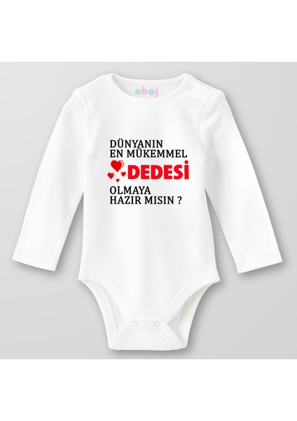 Organik Pamuk Dünyanın En Mükemmel Dedesi Olmaya Hazır Mısın Bebek Body Çıtçıtlı Zıbın Badi Uzun Kol