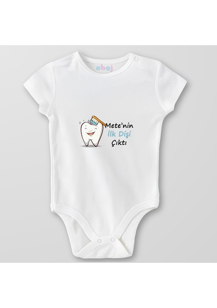 Organik Pamuk Ilk Diş Erkek Bebek Bebek Body Çıtçıtlı Zıbın Badi Kısa Kol