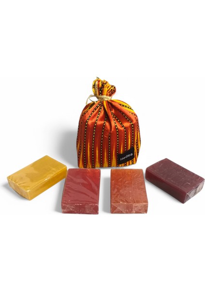 Osmanlı Sultanı 4'lü Sabun Seti - Mango, Çilek, Mandalina, Böğürtlen- Padişah Kesesiyle