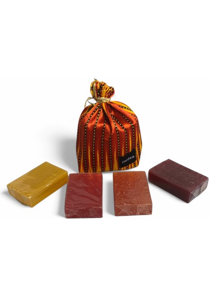 Osmanlı Sultanı 4'lü Sabun Seti - Mango, Çilek, Mandalina, Böğürtlen- Padişah Kesesiyle modelleri