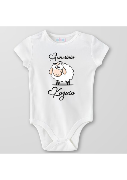 Organik Pamuk Annesinin Kuzusu Bebek Body Çıtçıtlı Zıbın Badi Kısa Kol