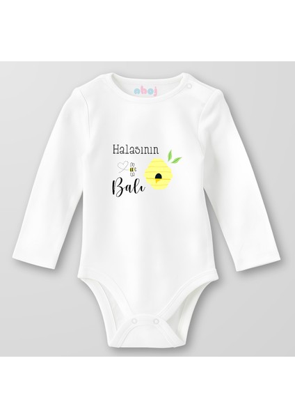 Organik Pamuk Halasının Balii Bebek Body Çıtçıtlı Zıbın Badi Uzun Kol