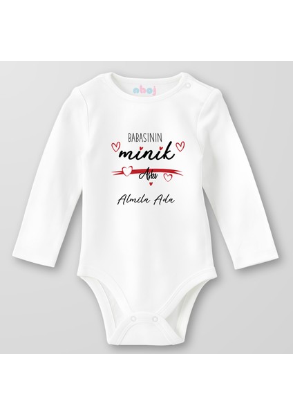 Organik Pamuk Babasının Minik Aşkı Bebek Body Çıtçıtlı Zıbın Badi Uzun Kol