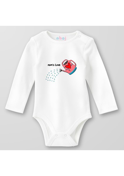 Organik Pamuk Mom's Love Bebek Body Çıtçıtlı Zıbın Badi Uzun Kol