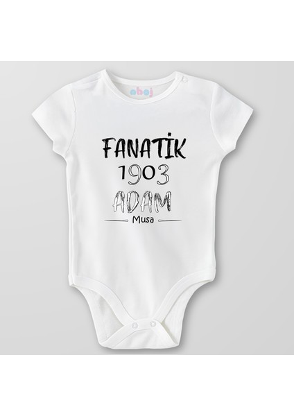 Organik Pamuk Fanatik 1903 Adam Bebek Body Çıtçıtlı Zıbın Badi Kısa Kol
