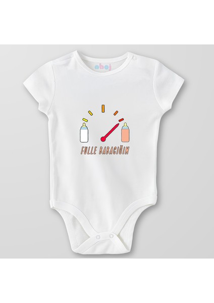 Organik Pamuk Fulle Babacığım Bebek Body Çıtçıtlı Zıbın Badi Kısa Kol