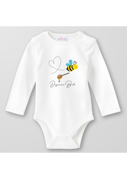 Organik Pamuk Dayısının Balı Bebek Body Çıtçıtlı Zıbın Badi Uzun Kol