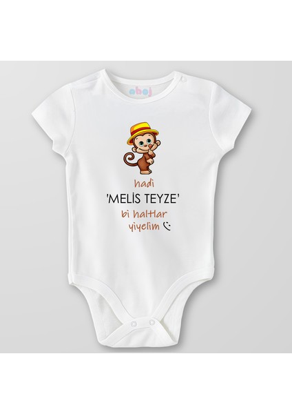 Organik Pamuk Hadi Teyze Bi Haltlar Yiyelim Bebek Body Çıtçıtlı Zıbın Badi Kısa Kol