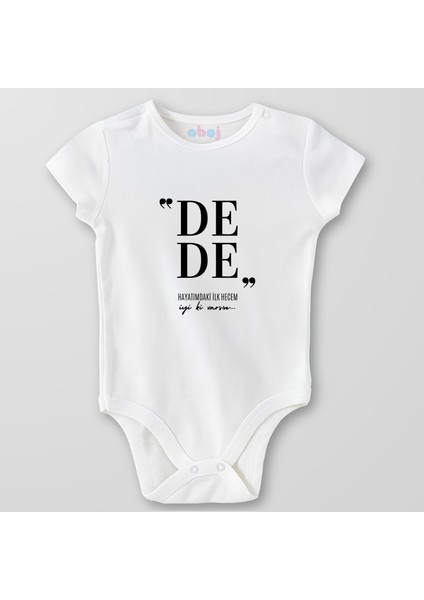 Organik Pamuk Dede Hayatımdaki Ilk Hecem Bebek Body Çıtçıtlı Zıbın Badi Kısa Kol
