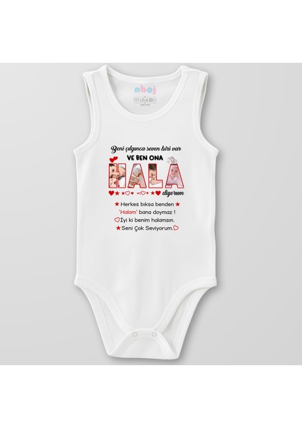 Organik Pamuk Beni Çılgınca Seven Biri Var Hala Bebek Body Çıtçıtlı Zıbın Badi Kolsuz