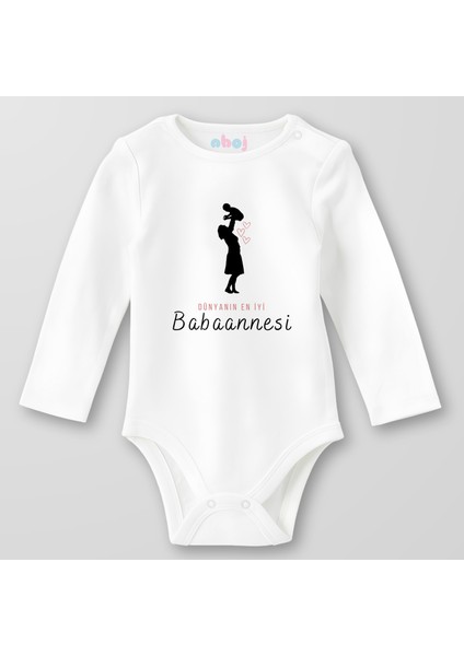 Organik Pamuk Dünyanın En Iyi Babaannesi Bebek Body Çıtçıtlı Zıbın Badi Uzun Kol