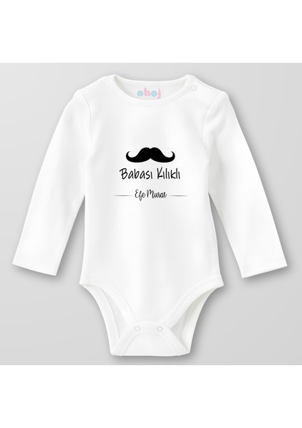 Organik Pamuk Babası Kılıkçı Bebek Body Çıtçıtlı Zıbın Badi Uzun Kol