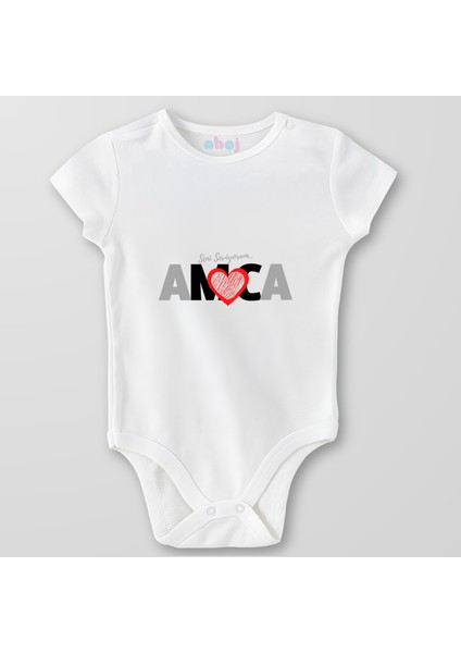Organik Pamuk Seni Seviyorum Amca Bebek Body Çıtçıtlı Zıbın Badi Kısa Kol