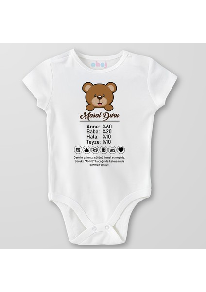 Organik Pamuk Sevilme Talimatı Anne Bebek Body Çıtçıtlı Zıbın Badi Kısa Kol