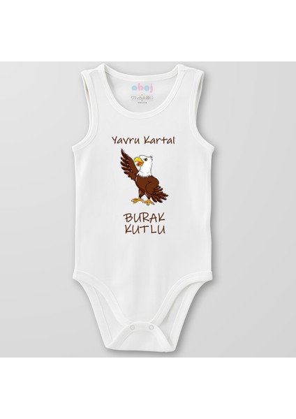Organik Pamuk Yavru Kartal Bebek Body Çıtçıtlı Zıbın Badi Kolsuz
