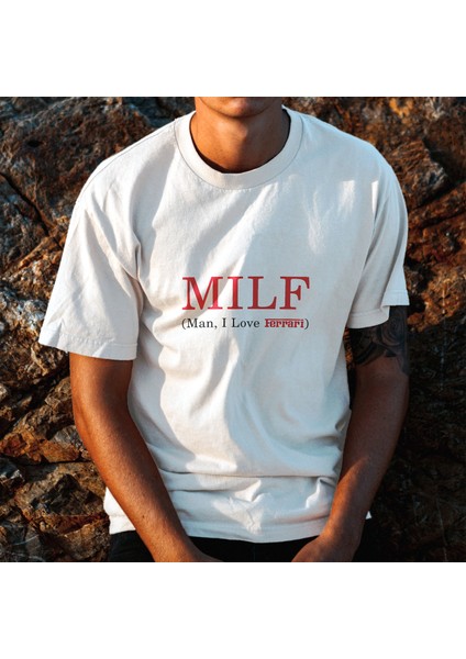 Mılf / Man I Love Ferrari Tişört - Beyaz fiyatları