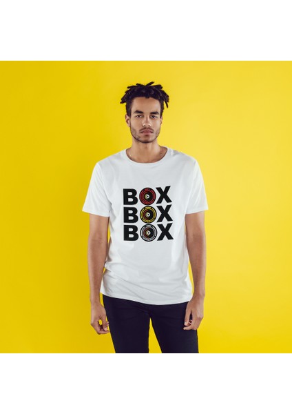 Box Box Box Tişört - Beyaz fırsatları