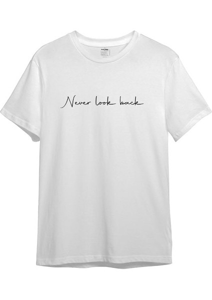 never Look Back Tişört - Beyaz
